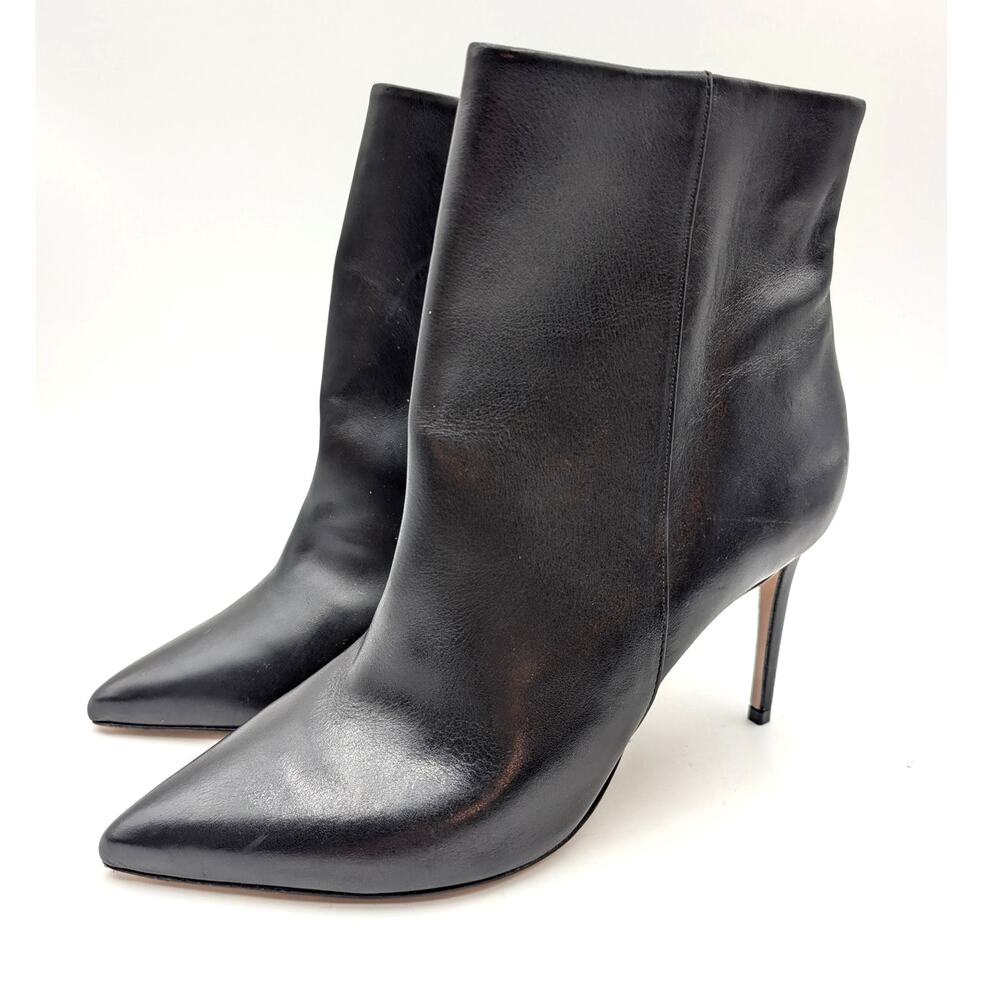 Schutz Mikki Leather Ankle Boots Pointed Toe Women's Black Size US11B EU41